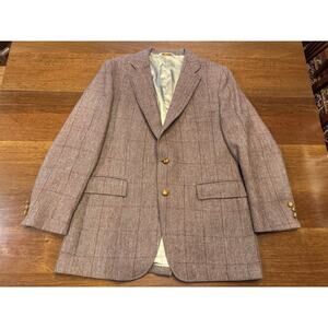 Large Vintage Harris Tweed Windowpane Plaid Blazer Bell’s Traditionals Asheville
